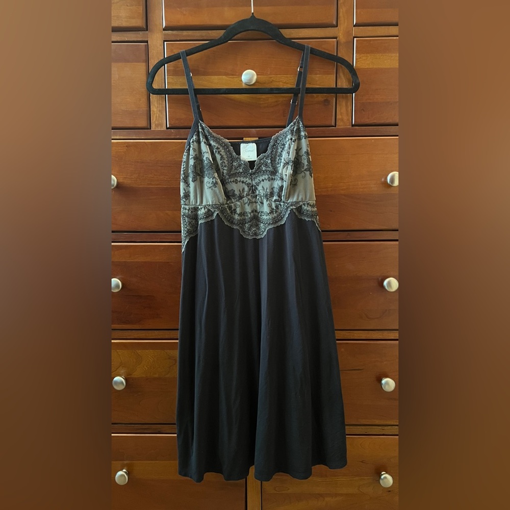 Soma Black Lace Chemise with adjusting Spaghetti Straps